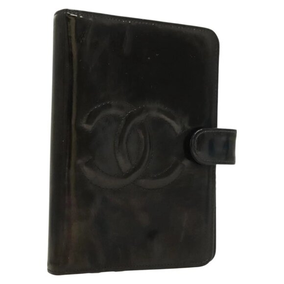 CHANEL Agenda Day Planner Cover Enamel Black CC Auth bs27152 - Picture 1 of 16